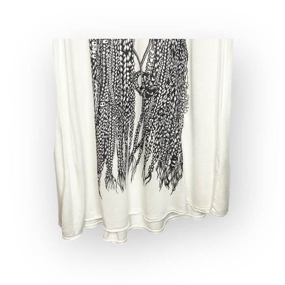 VHTF: Lauren Moshi โ๏ธ๏ธ Tess Color Foil Hippie Girl Swing Tee T Shirt โ๏ธ๏ธ White M - Picture 7 of 16